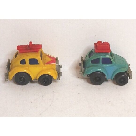 MINI VW Volkswagon 2 Beetles Set Friction (Not Working) Vintage 1 Bumper Broken - Picture 2 of 15
